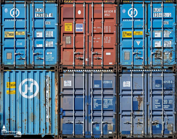 Hamburger Hafen Industrie Fotos - Blaue Container
