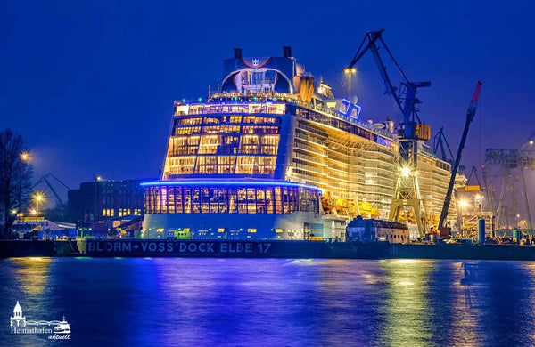 Hamburg Hafen Fotos - Kreuzfahrtschiff ANTHEMS OF THE SEAS zur blauen Stunde im DOCK 17
